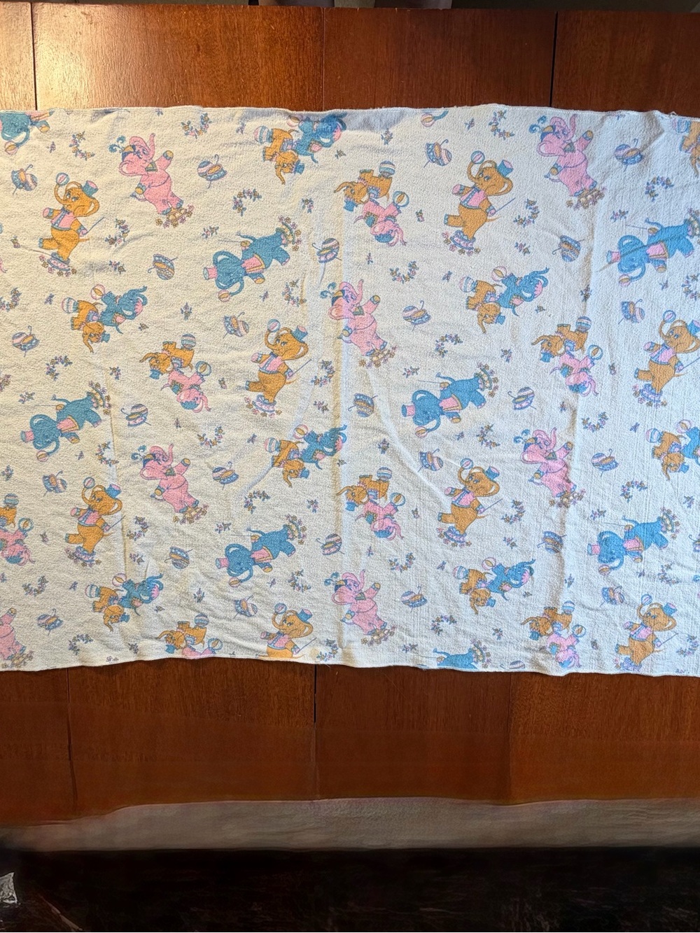 Vtg Retro Circus Animal Print Baby Receiving Blanket 26”x41” Kitsch Mid Century